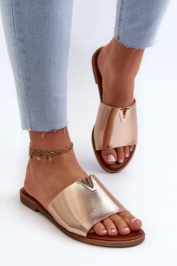 EVENTO EVENTO Women's Eco Leather Flat Sandals Golden Maliha