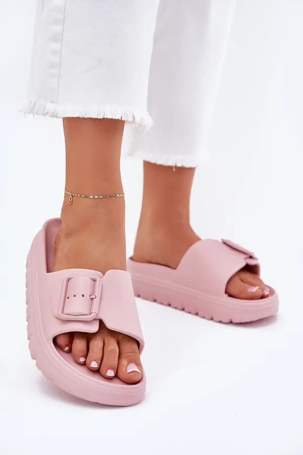 Boto EVENTO Women's Foam Platform Sandals With Buckle Pink Viasara