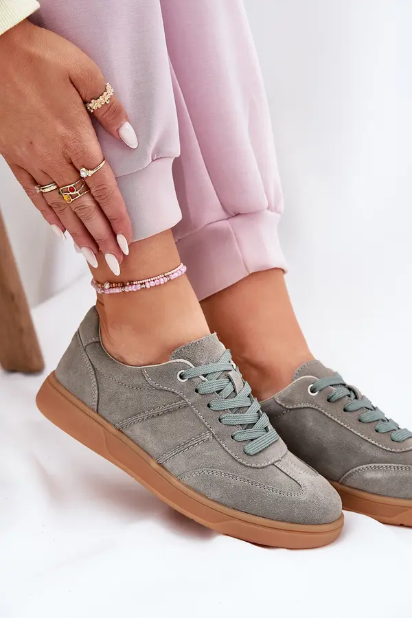 EVENTO EVENTO Women'S Low Suede Sneakers Green Paliana