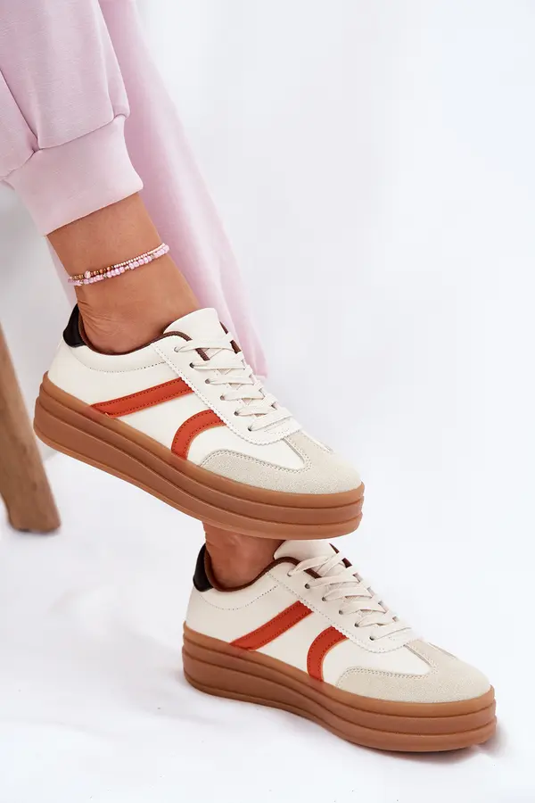 EVENTO EVENTO Women's Platform Sneakers Beige Tolianna