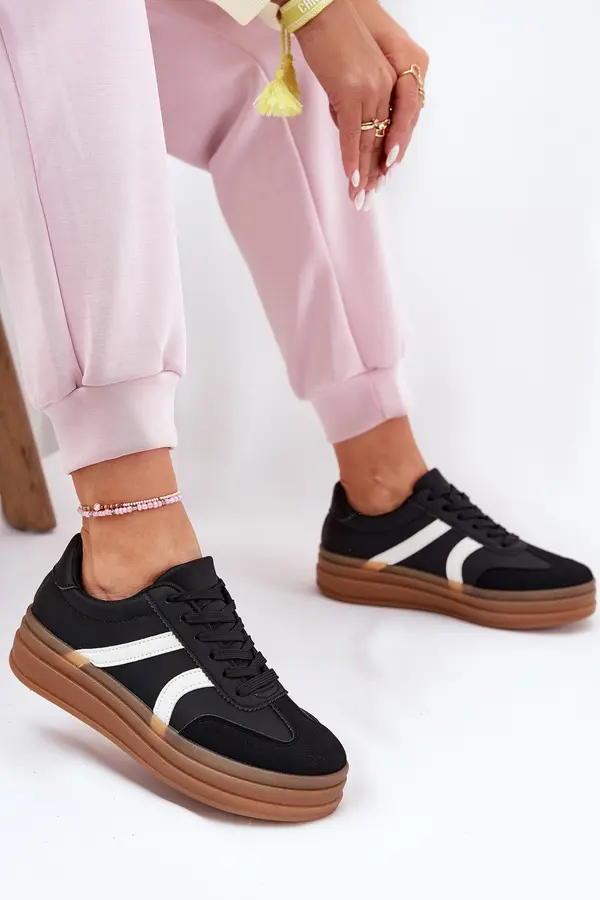 EVENTO EVENTO Women's Platform Sneakers Black Tolianna