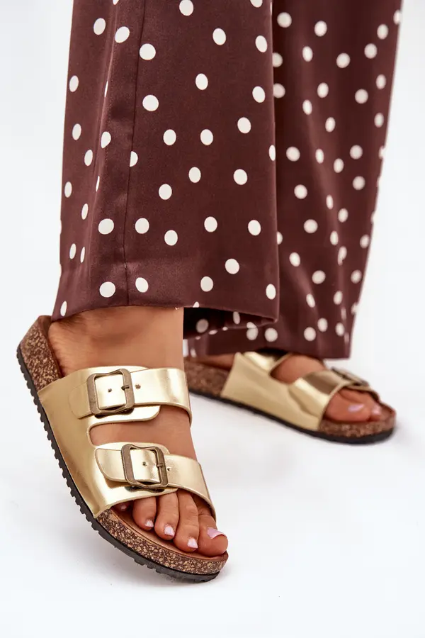 EVENTO EVENTO Women's sandals on cork platform with buckles golden Vesina