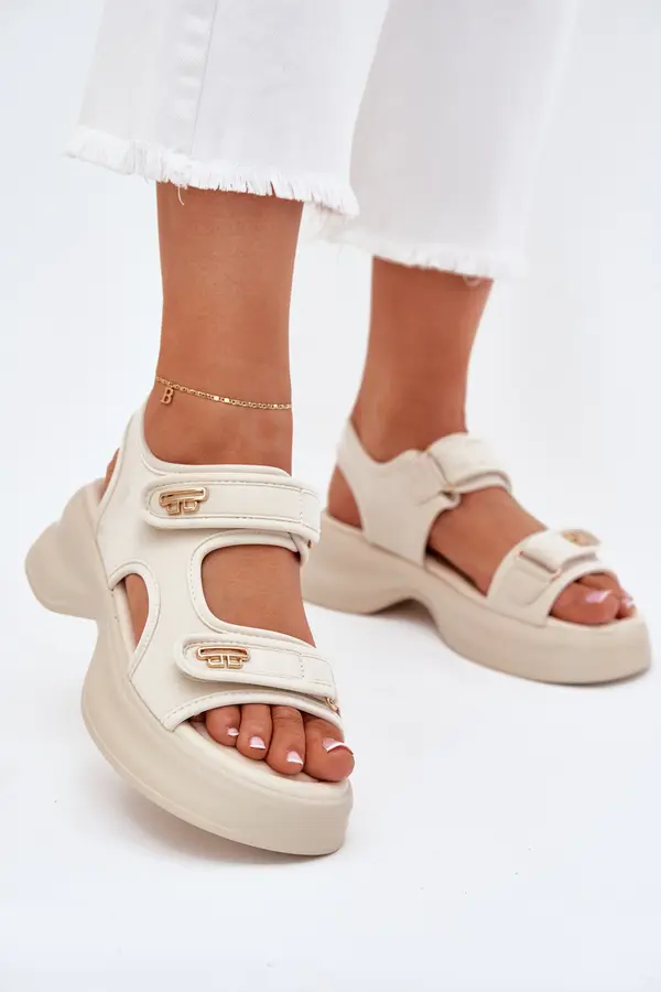 EVENTO EVENTO Women's sandals with golden details beige Luvira