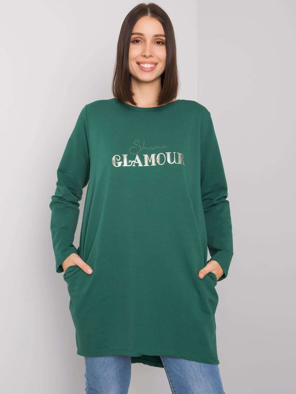 Fashionhunters Excessive dark green tunic with pockets from Alexiah