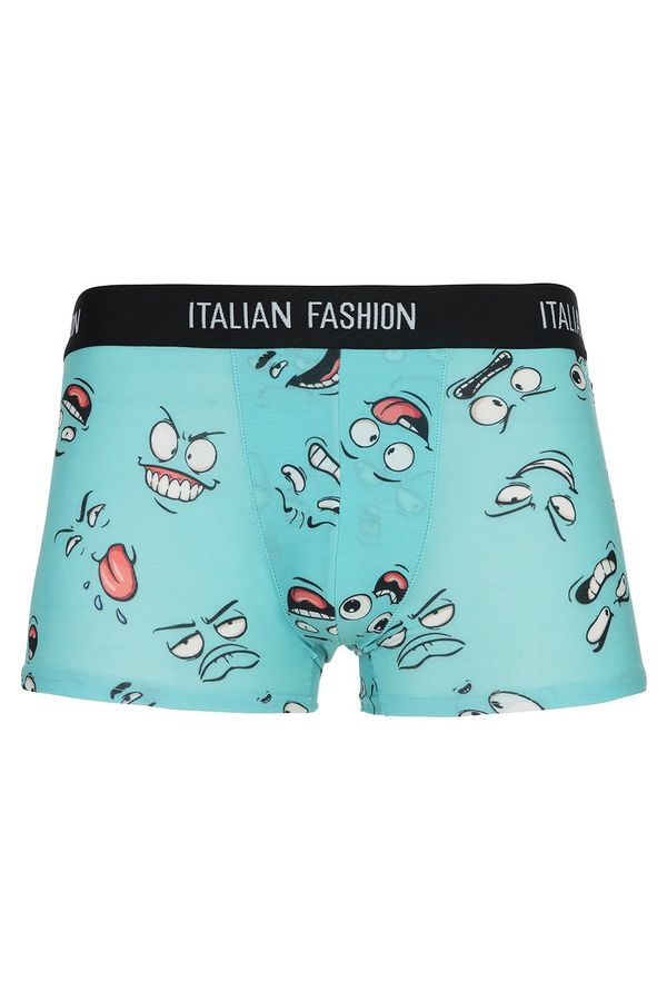 Italian Fashion Face Boys' Boxer Shorts - Green Print