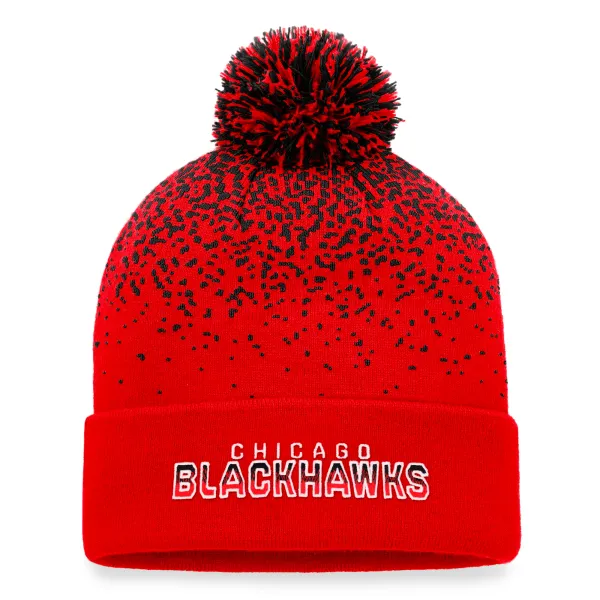 Fanatics Fanatics Iconic Gradiant Beanie Cuff with Pom Chicago Blackhawks Winter Hat