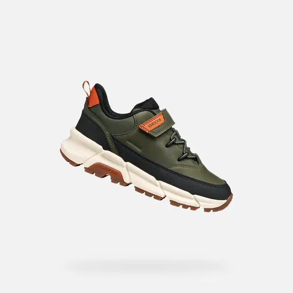GEOX Fantovski športni copati Geox Flexyper Plus - kaki