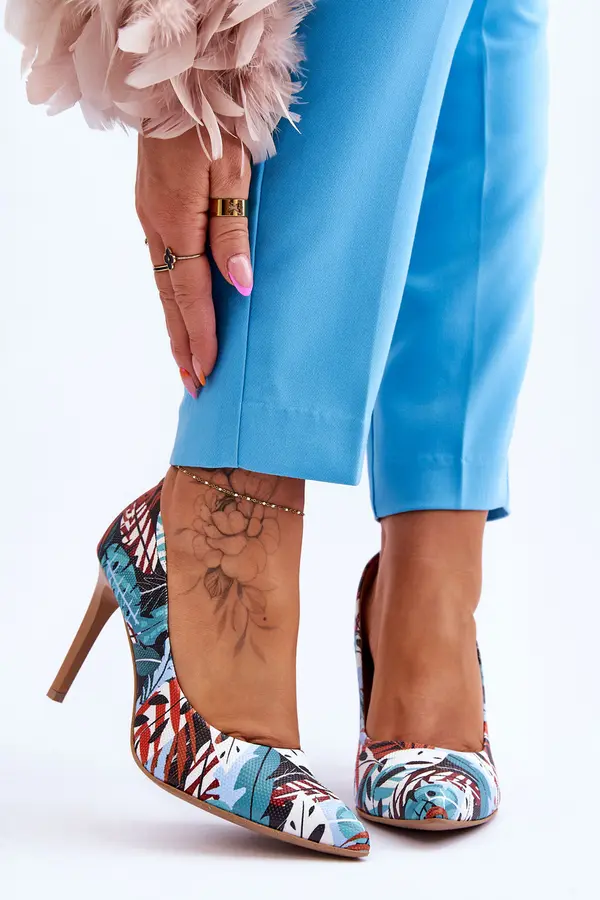 Boto Fashionable Leather High Heels Lewski Shoes 2659 Green-Blue