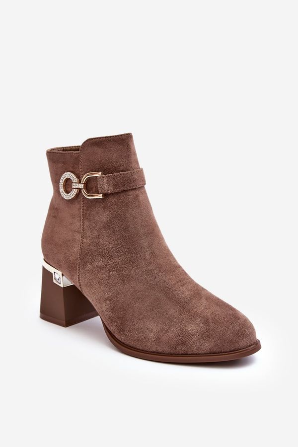 Kesi Fashionable Women's Brown Suede Ankle Boots Nola