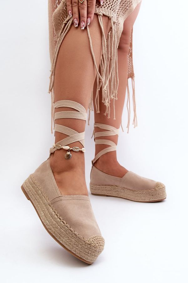 FB1 FB1 Women's Espadrilles Tied on a Platform with Braiding Beige Tailesse