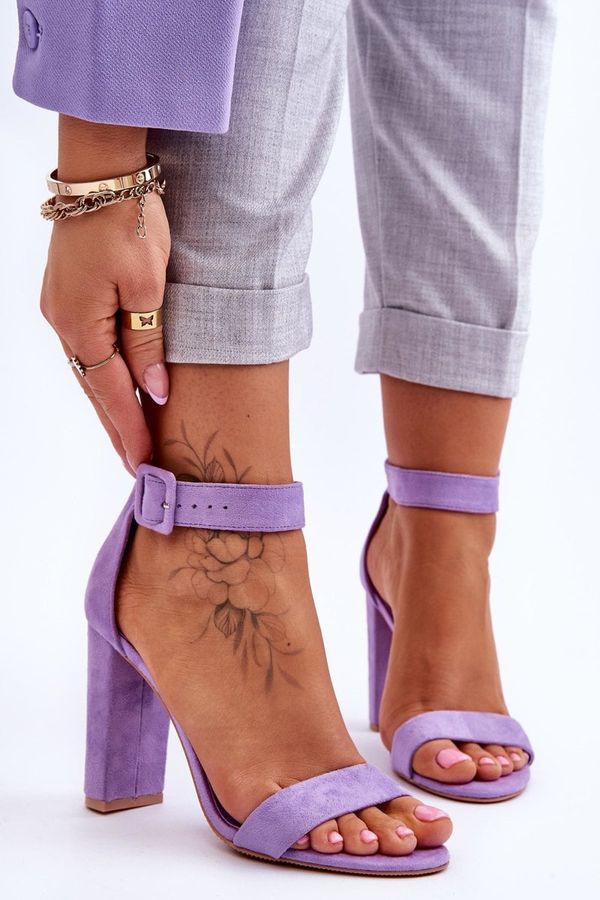 FB2 FB2 Suede High Heels Sandals Violet Jacqueline