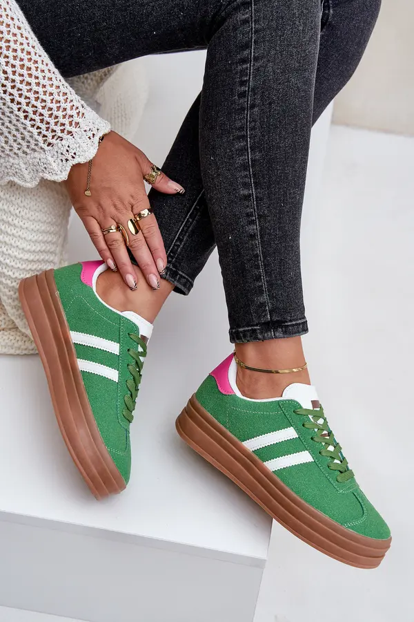 Boto FB3 Ladies Sneakers On Platform Green Egelia