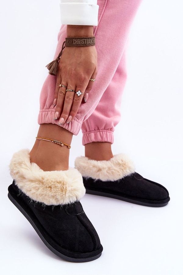 FB3 FB3 Women's Slippers With Fur Black Lanoze