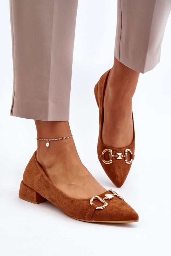 FD1 FD1 Suede Ballerina Flats with Pointed Toe Camel Ethere