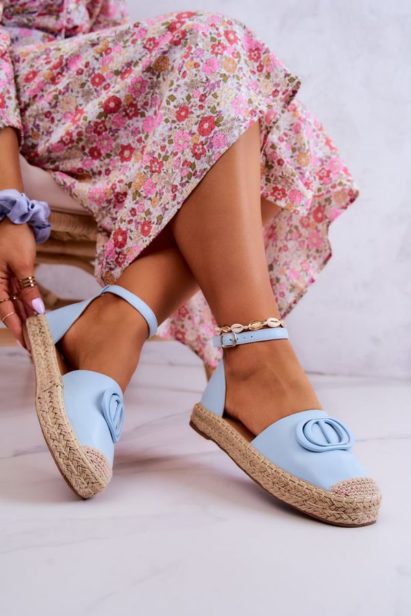 FE1 FE1 Leather Espadrilles With Decoration Blue Nells