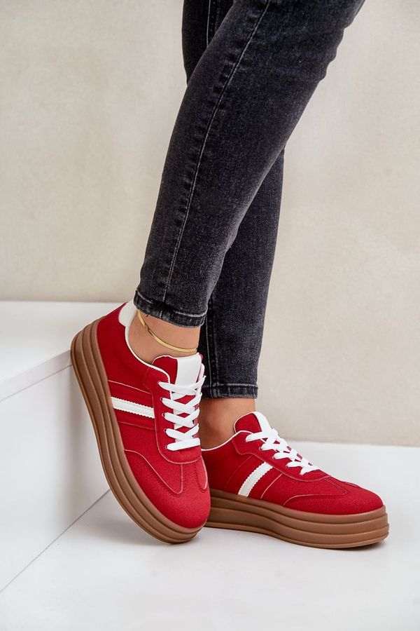 FG2 FG2 Ladies Sneakers On Platform Red Dravinnia