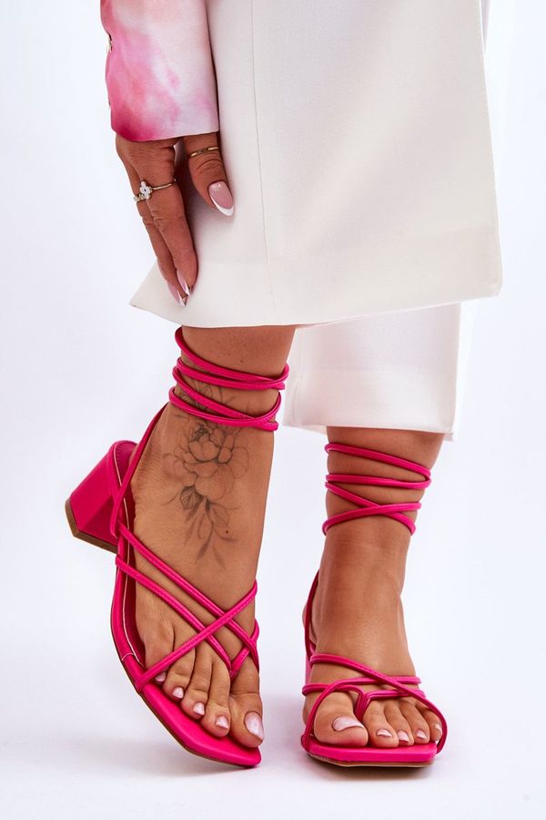 FG2 FG2 Tied Sandals With High Heels Pink Secret Love