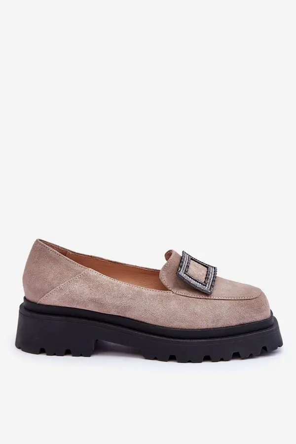 Boto FILIPCZYK Comfortable Suede Loafers Beige Agathe