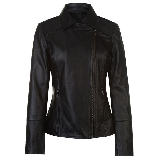 Firetrap Firetrap Blackseal Embroidered Leather Jacket