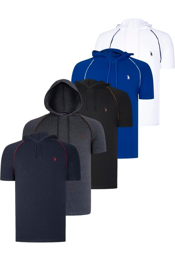 dewberry FIVE SET T8570 DEWBERRY HOODIE MEN'S T-SHIRT-BLACK-WHITE-NAVY BLUE-ANTHRACITE-SAKS