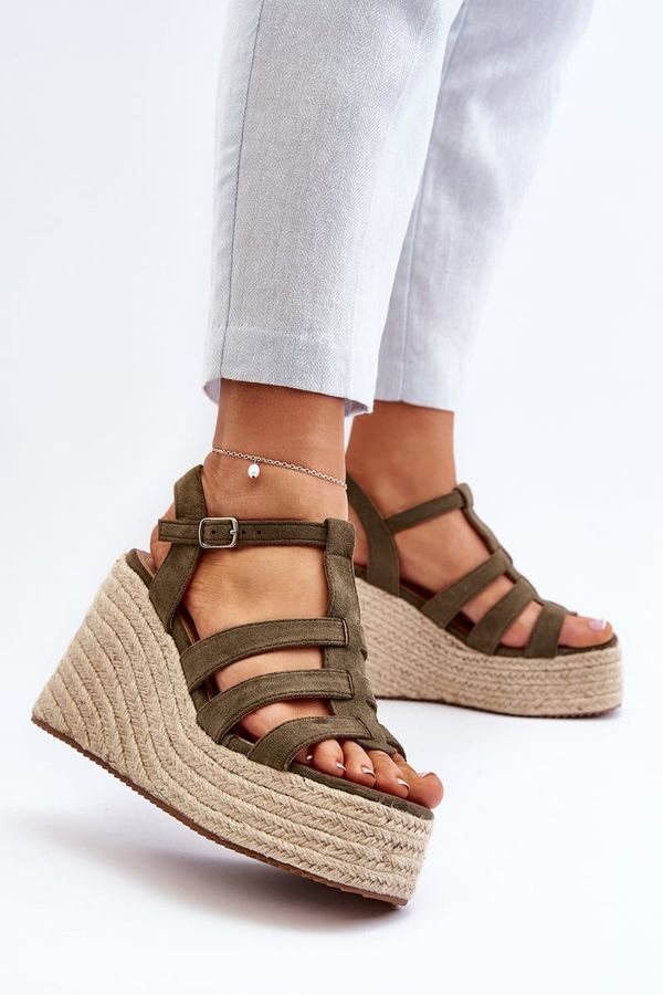 FJ1 FJ1 Wedge Sandals with Braided Green Gnosis