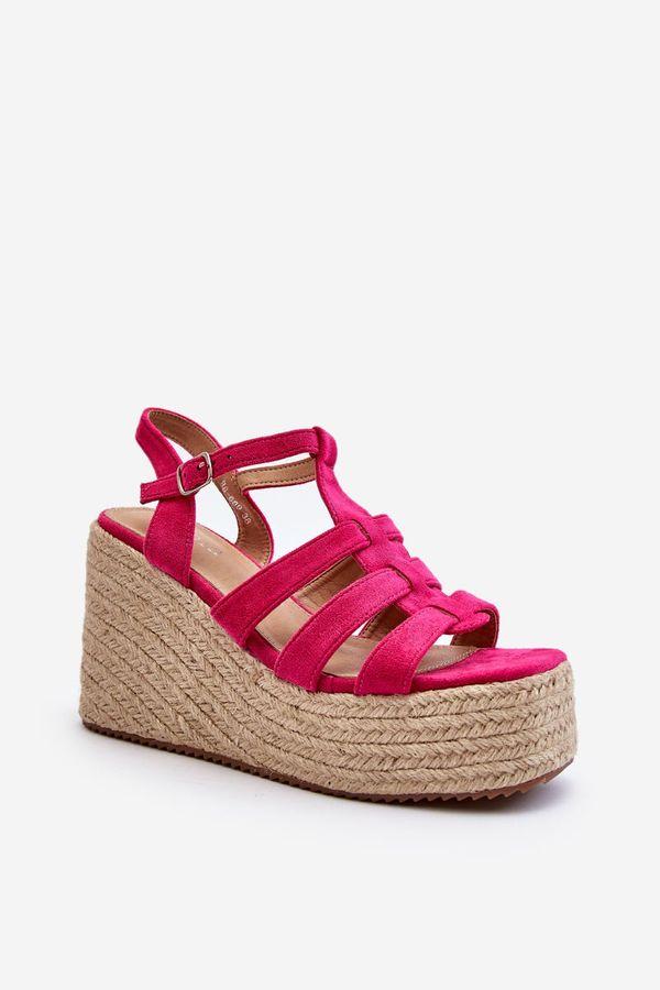 FJ1 FJ1 Wedge Sandals with Braided Strap Fuchsia Gnosis