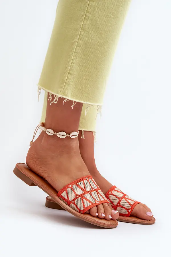 Boto FJ1 Women's Flat Heel Sandals Orange Traivea