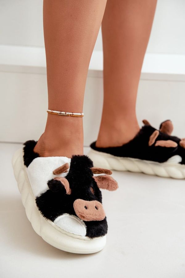 FK1 FK1 Women's black fur slippers cow Remiola