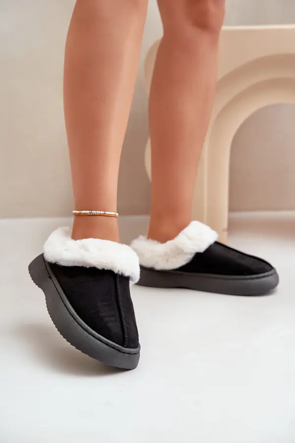 Boto FK1 Women's Slippers With Fur Black Zinntia