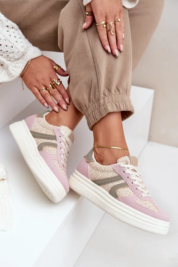 Boto FL1 Women's Sneakers With Braiding On Platform Multicolor Lesida