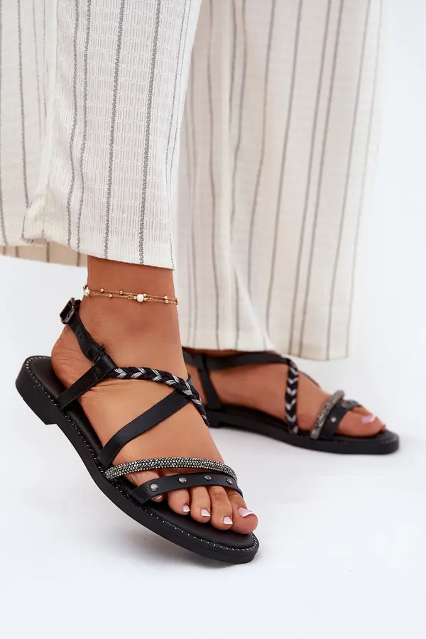 VINCEZA Flat Sandals With Decorative Straps Vinceza