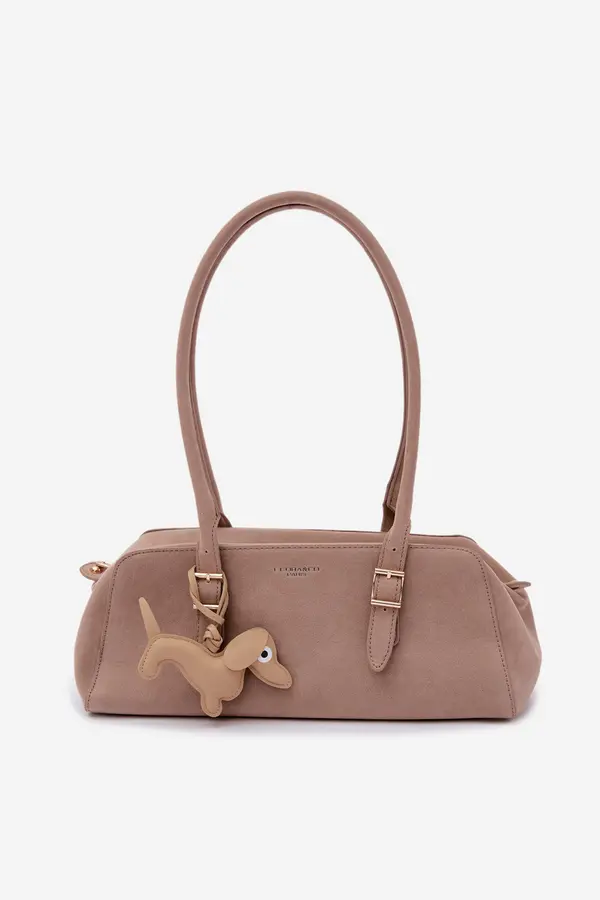 FLORA & CO Flora&amp;Co bež semiš torbica z obeskom