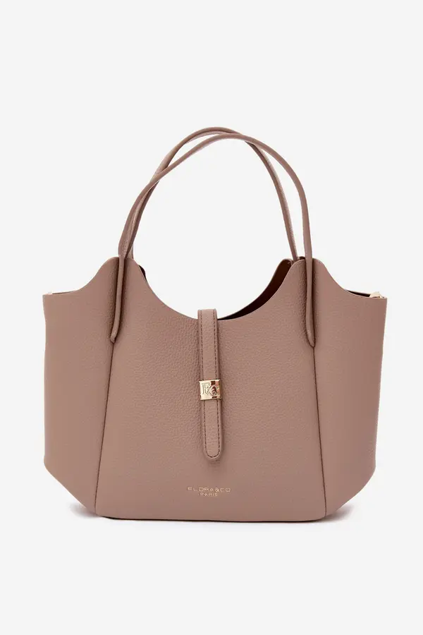 FLORA & CO Flora&Co Beige Toffee Faux Leather Bag