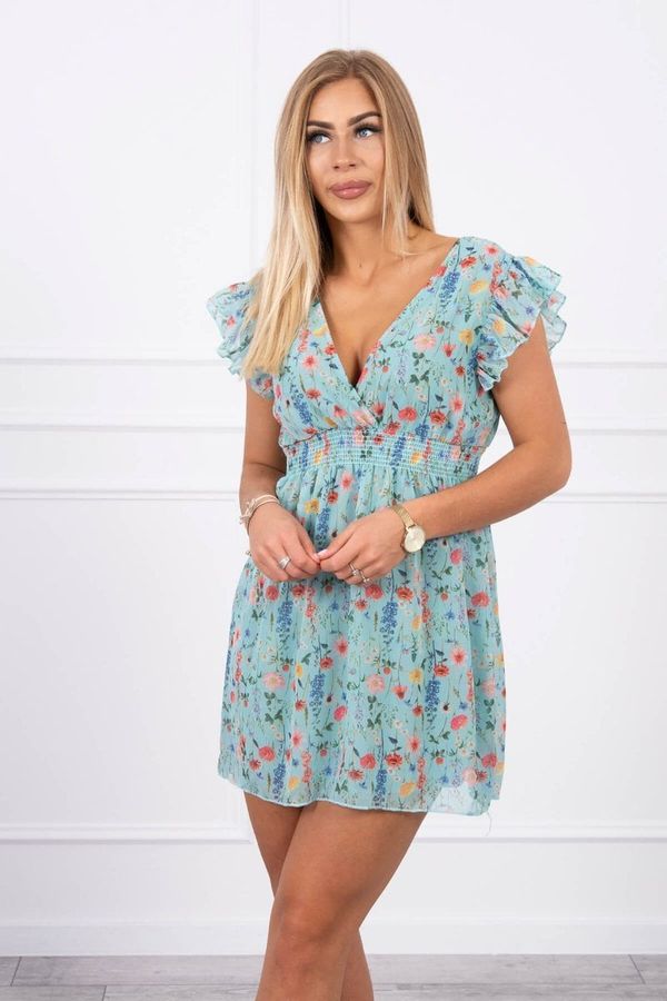 Kesi Floral dress with mint frills