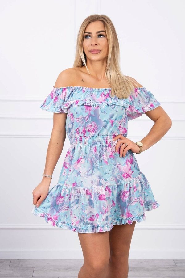 Kesi Floral off-the-shoulder mint dress