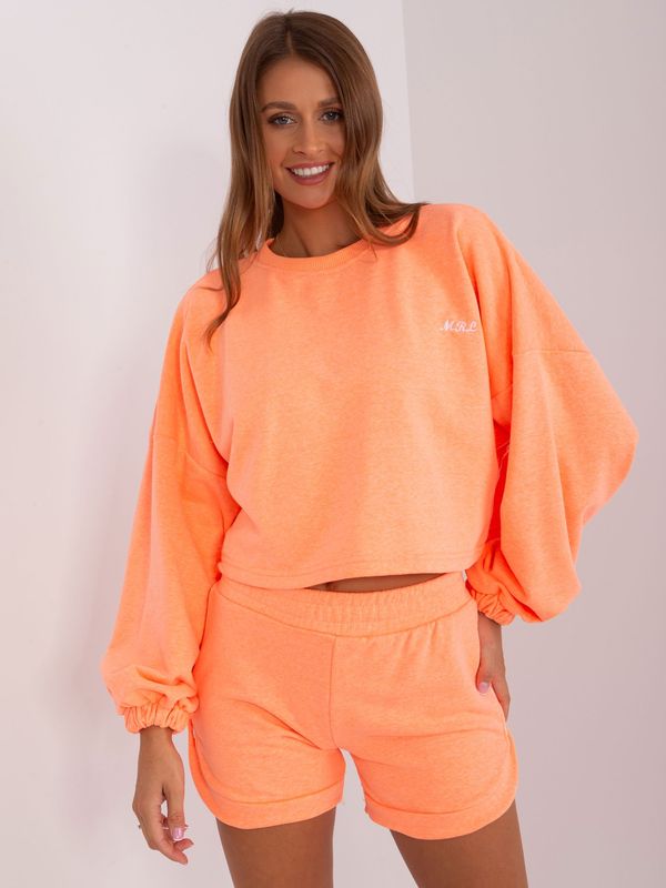 Fashionhunters Fluo Orange Women's Two-Piece Tracksuit