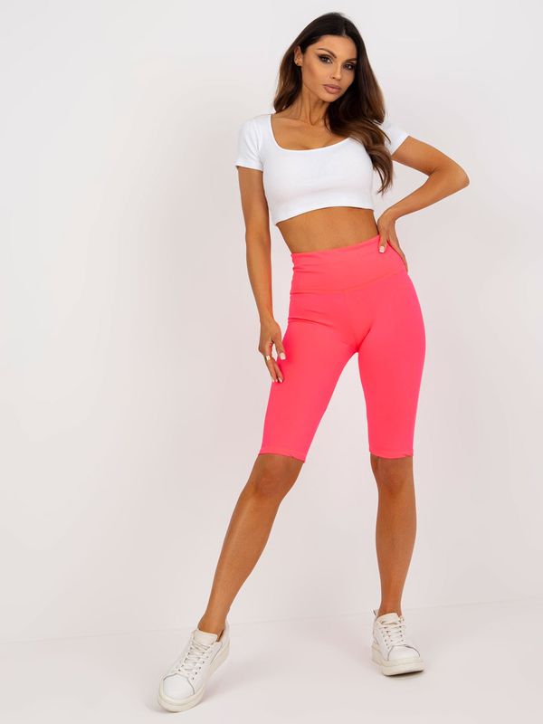 Fashionhunters Fluo Pink Cotton Cycling Shorts