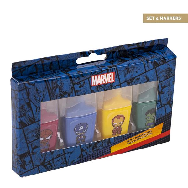 AVENGERS FLUOR MARKERS PACK X4 AVENGERS