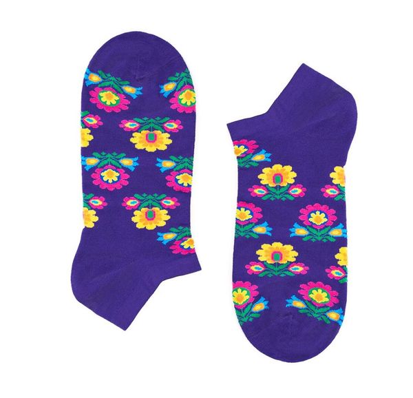 Folkstar Folkstar Unisex's Socks Short Violet/Flowers
