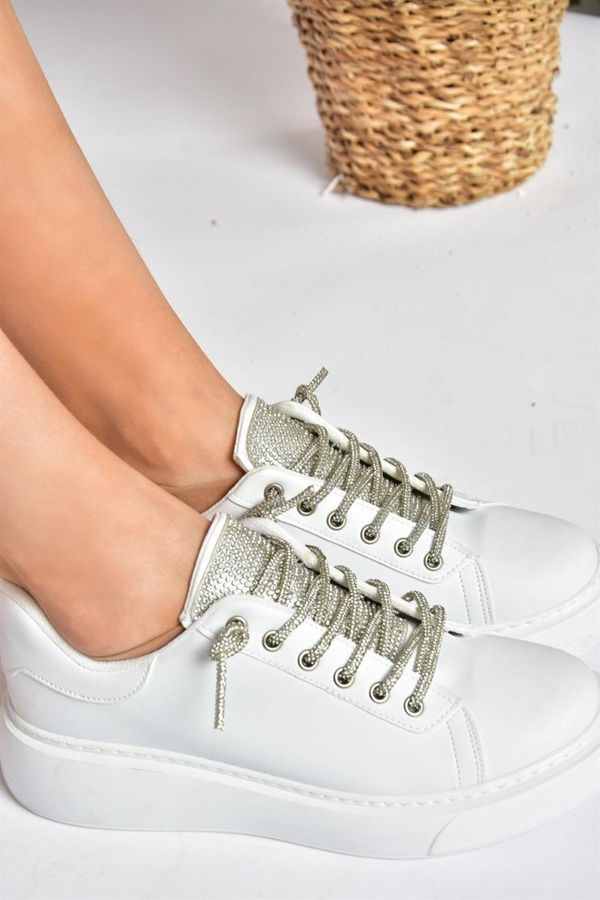 Fox Shoes Fox čevlji, bela kamnita čipka, ženska superga, superge.