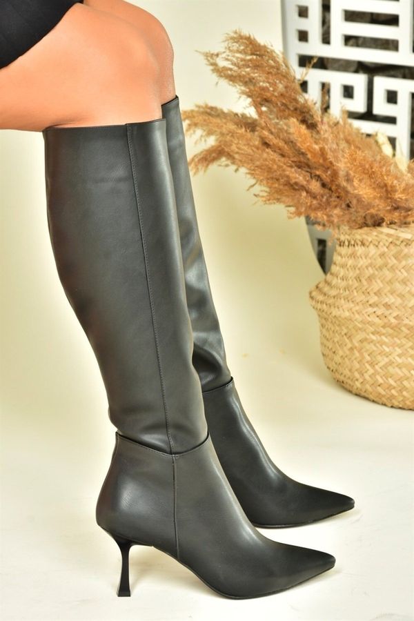 Fox Shoes Fox Shoes Black Thin Heeled Women's Boots