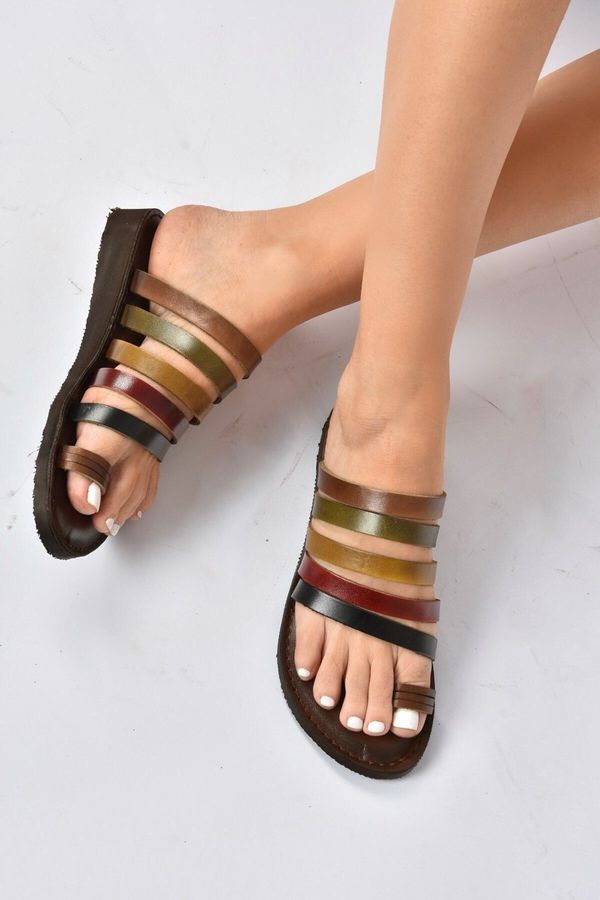 Fox Shoes Fox Shoes Colorful Genuine Leather Women Sandals