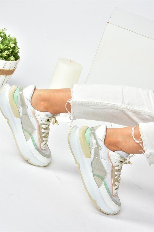 Fox Shoes Fox Shoes White/green Fabric Casual Sneaker Sneakers