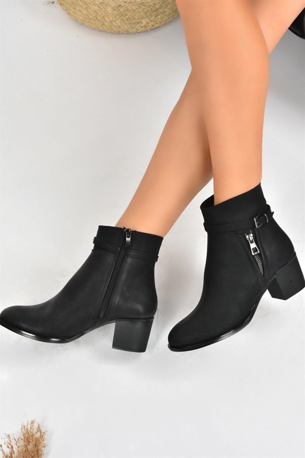 Fox Shoes Fox Shoes Women's Black Thick Heeled Boots