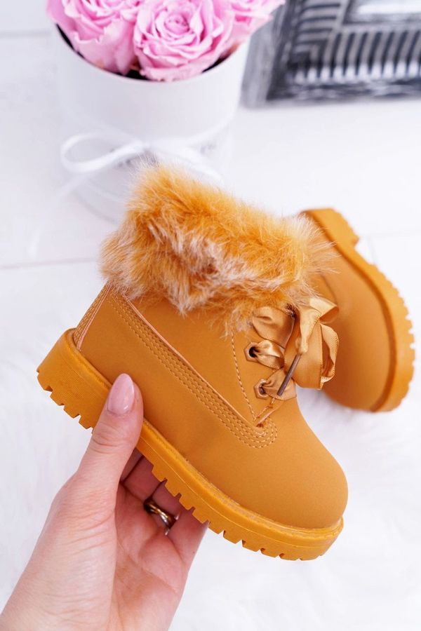 FR1 FR1 Children's Boots Fleece-lined Trappers Camel Tesoro