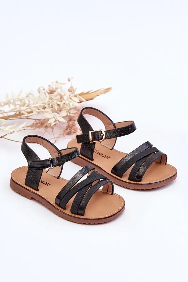 Boto FR1 Children's Sandals With Straps Black Isla