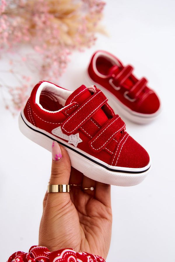 FR1 FR1 Classic Children's Sneakers With Velcro Red Phiris