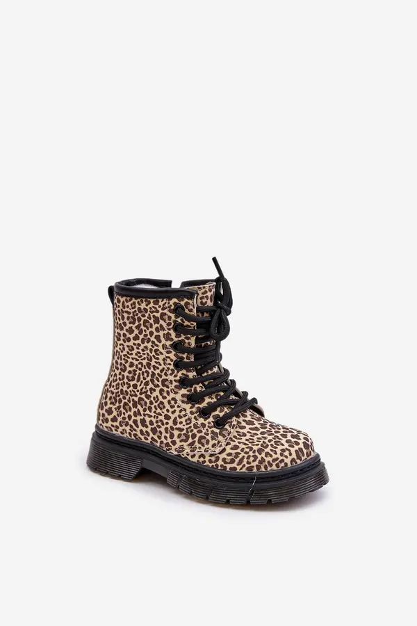Boto FR1 Insulated girls boots in leopard print beige Nelanna