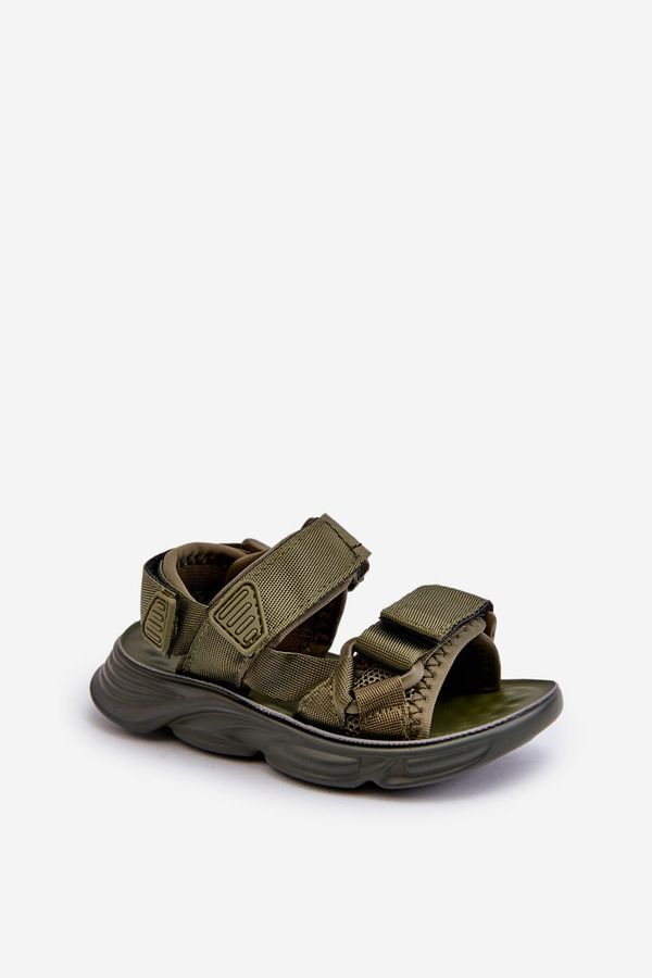 FR1 FR1 Kids' Green Velcro-Strap Sandals Orretta