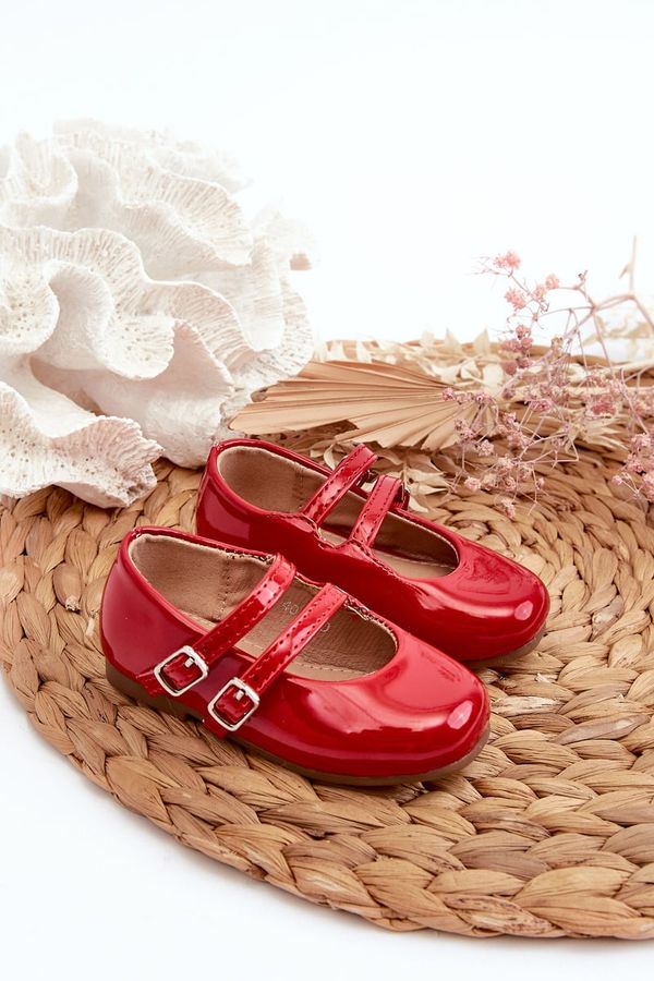 FR1 FR1 Red Patent Leather Children's Ballerina Flats with Straps Margenis